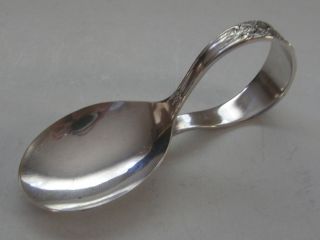 Wm Rogers International Silver Grape Leaf Curved Baby Spoon photo