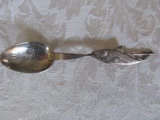 Fish Paddle Rangeley Lakes Maine Sterling Silver Souvenir Spoon photo