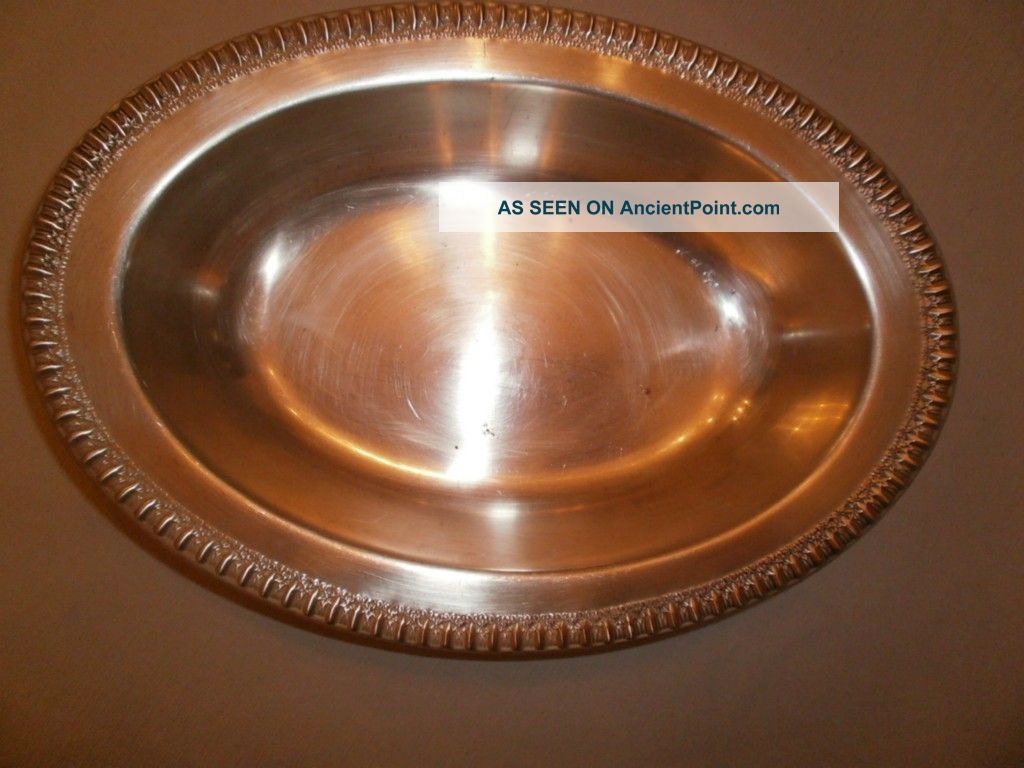 Wilcox Silver Plate Vegetable Serving Oval Plate Marked 7075 Platters & Trays photo