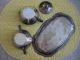 Vintage Cream And Sugar With Lid On Tray (4pc) Silver On Copper Creamers & Sugar Bowls photo 2