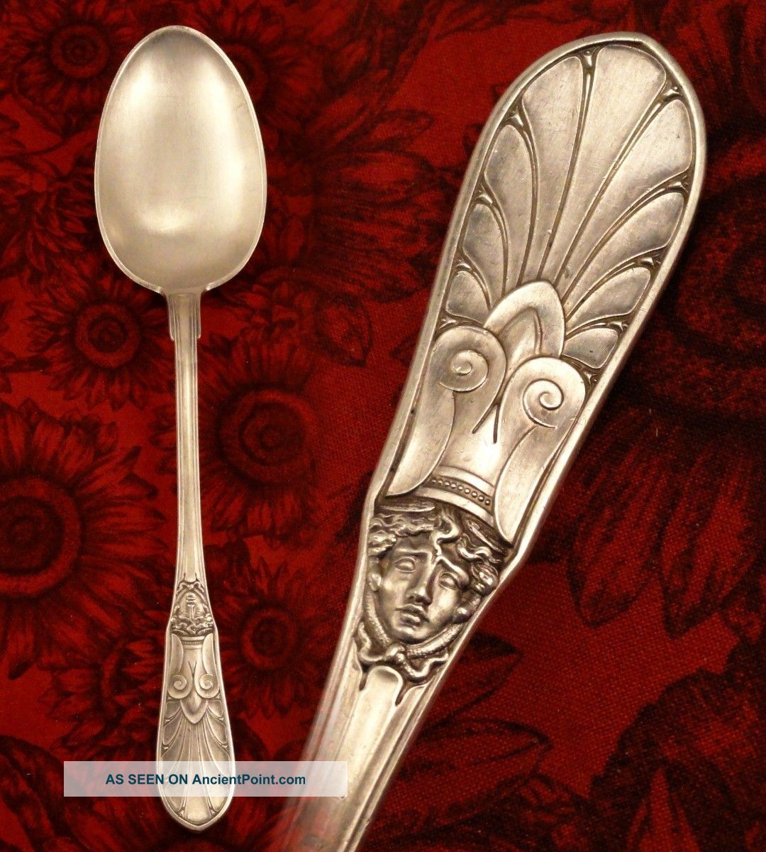 Rare Antique 1864 W.  Christesen X Large 826 Solid Silver Spoon Danish Denmark Silver Alloys (.800-.899) photo