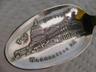 Antique Sterling Silver Souvenir Spoon Washigton photo