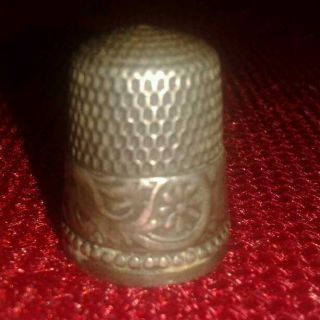 Vintage Sterling Silver Thimble Size 7 photo