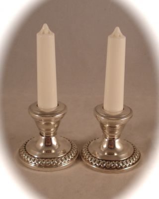 Vintage La Pierre Sterling Silver Miniature Candlesticks Salt & Pepper Shakers photo