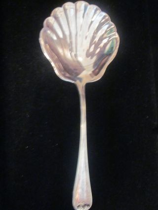 Gorham Italy Silverplate Heritage Pattern Shell Face Serving Spoon photo