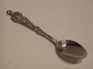 Sterling Silver Souvenir Spoon Figural Miner Handle Timmins Ontario Canada photo