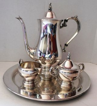 Elegant Wm A Rogers Vintage Silverplated Tea Set photo