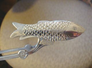 Old Charming 1847 Rogers Silverplate Sardine Fish Figural Tongs photo