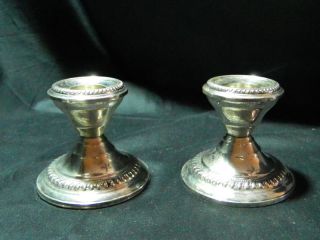 Sterling Silver Vintage Pair Of N.  S.  Co.  Candlesticks Holders photo