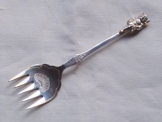 Vintage E.  P.  N.  S.  Silver Plated Bread Fork,  Lincoln Imp Handle photo