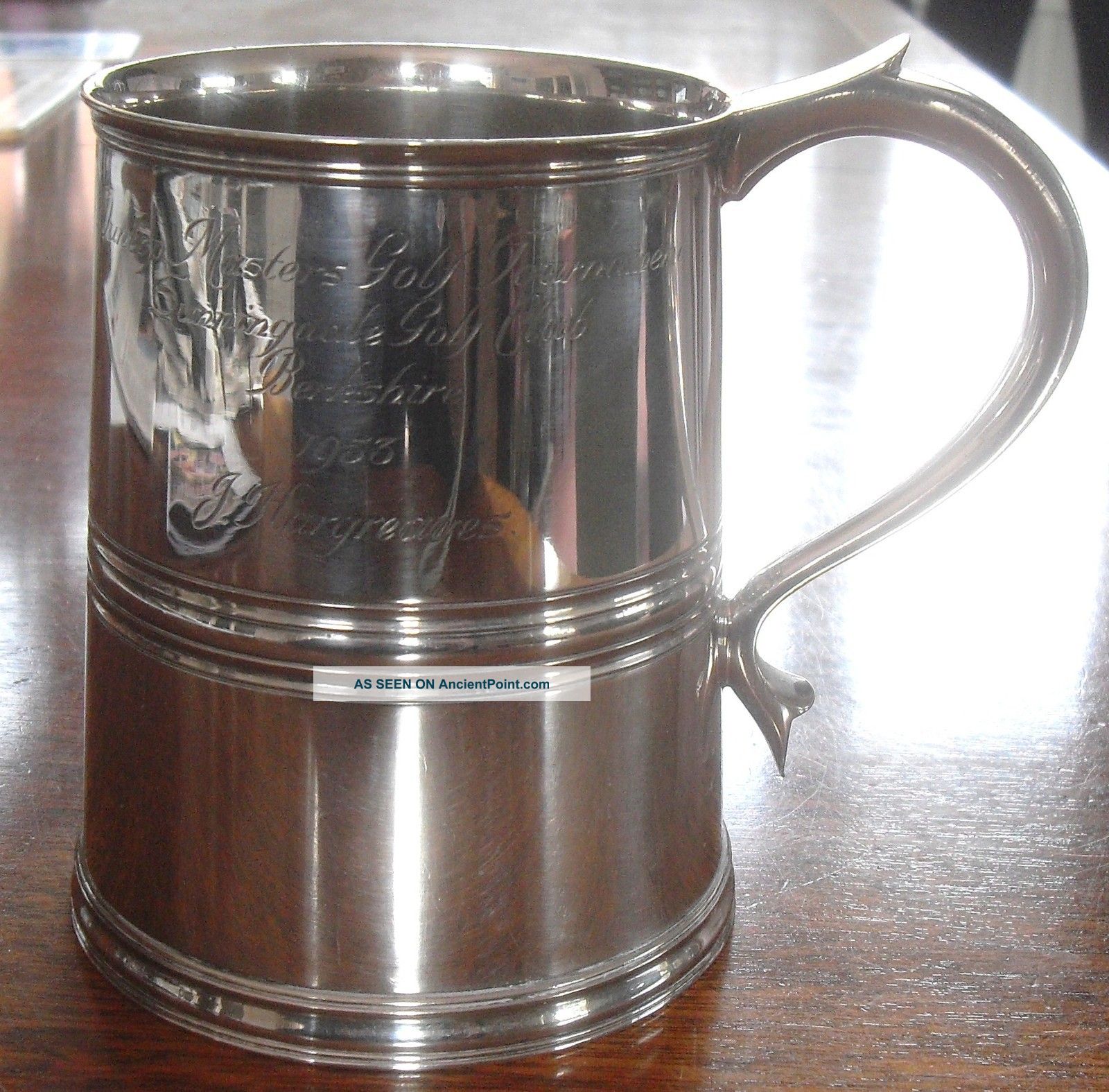 A Silver Plated Goldsmiths Tankard Dunlop Masters Sunningdale Golf Club 1953 Other photo