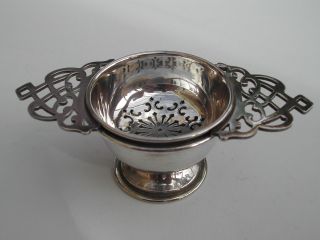 Vintage Silver Plate Tea Strainer & Drip Tray photo