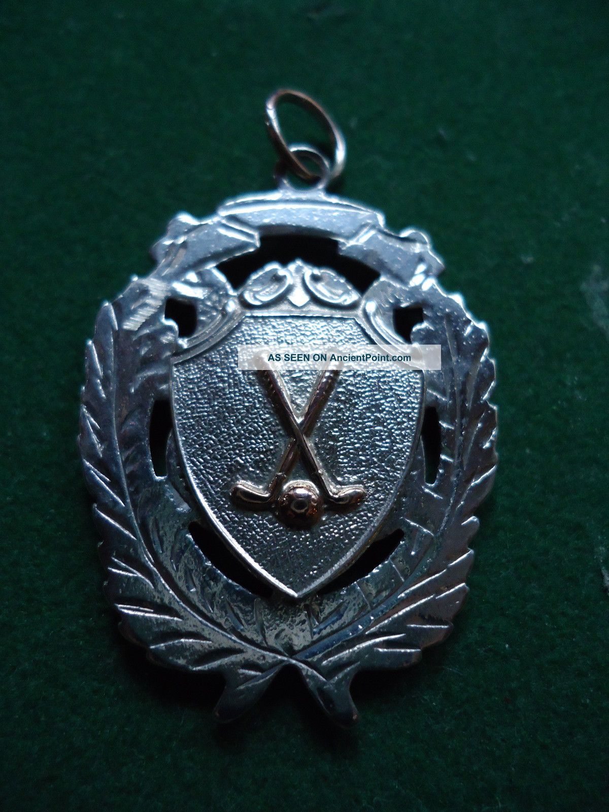 Stunning Antique Silver/gold Crossed Golf Clubs & Ball Fob/medal 1907. Uncategorized photo