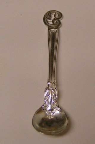 Initial (c) Salt Spoon Solid Sterling Silver photo
