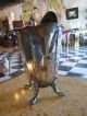 Antique Silver Plated Water Pitcher On Paw Feet W/ Hallmark Underneath Pitchers & Jugs photo 1