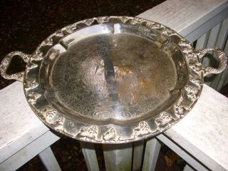 English Estate Silver Plate Grape Butlers Tray. . . .  Large. . . photo