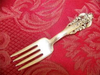Sterling Silver Baby Fork,  Wallace Grande Baroque,  4 