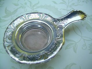 Vtg German Silverplate Alpacca Hoka 2 Pc Tea Strainer/drip Pan Art Nouveau? photo