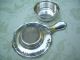 Vtg German Silverplate Alpacca Hoka 2 Pc Tea Strainer/drip Pan Art Nouveau? Tea/Coffee Pots & Sets photo 1