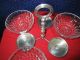 Signed Italian 3 Section Crystal Relish Dish W/ Silver Plated Stand & Bowl Dishes & Coasters photo 4