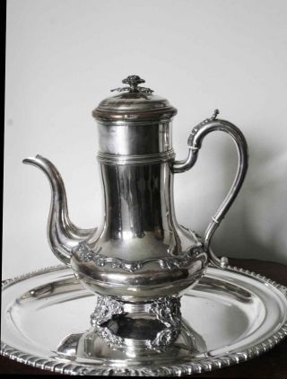Victorian Silver Plate On Copper Coffee Percolator.  Highly Decorative. photo