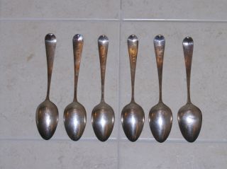 6 Coffee Spoons Old English Pattern 1803 - 1804 London England Sterling Silver photo