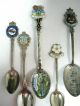 Six Silver & Mixed Metal Canada Souvenir Spoons.  Vintage Condition Souvenir Spoons photo 1