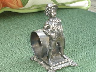 1800 ' S Antique Victorian Figural Silverplate Napkin Ring Holder Tom Sawyer 8 photo