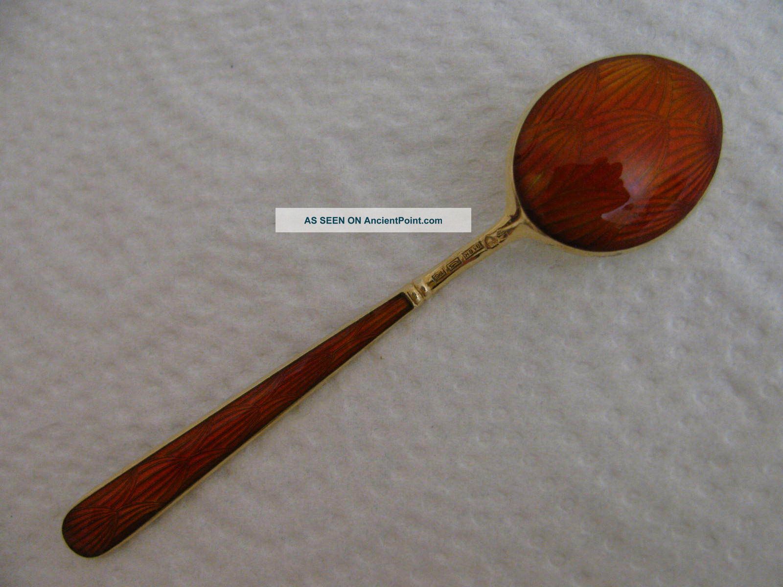 Sterling Silver 916 Enamel Coffee Spoon Other photo
