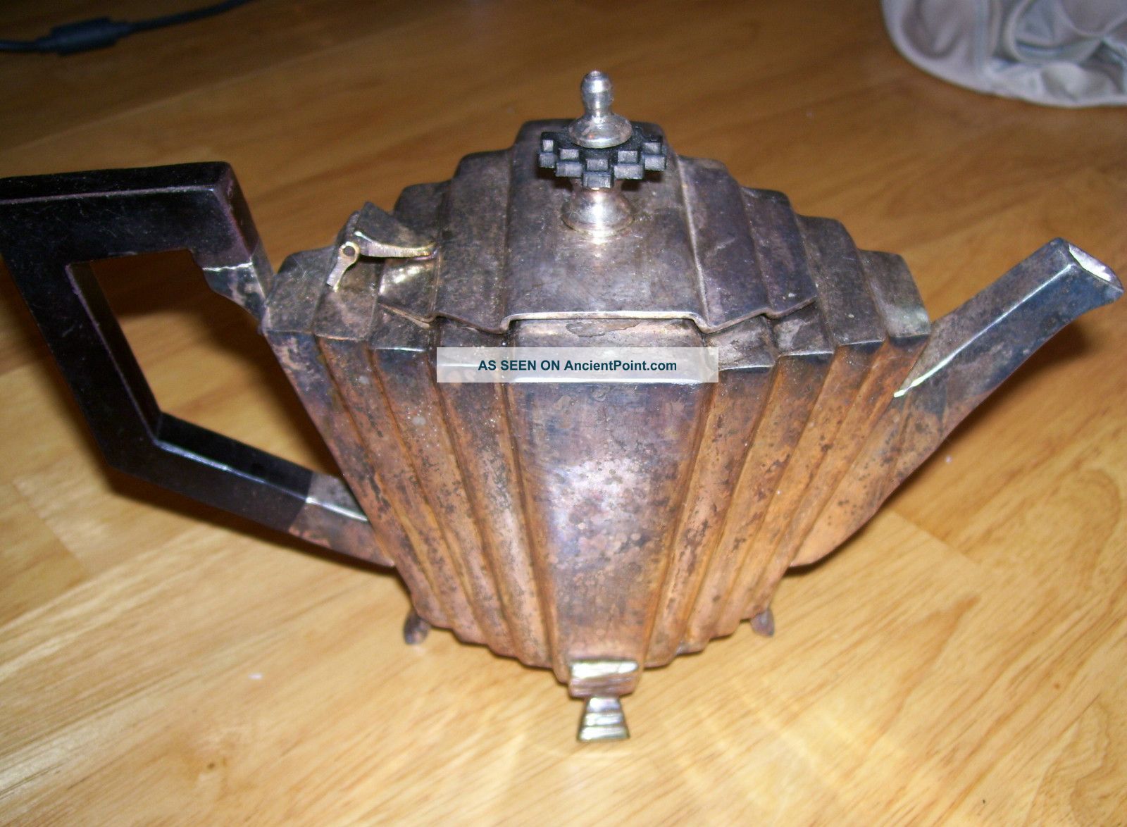 Vintage Art Deco Silver Plate Teapot Bakelite Handle Tea/Coffee Pots & Sets photo