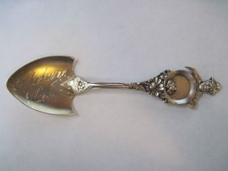 Antique S.  S.  & Gold Washed Bowl Spokane Wash.  Shovel Miner Souvenir Spoon photo