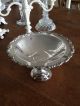 Vintage Shabby Silverplate Wm A Rogers Floral Trimmed Compote Dish Other photo 2