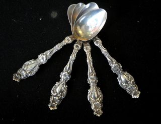 Lily By Gorham/whiting Sterling Silver 4pc.  Tea Spoon Set 4oz. photo