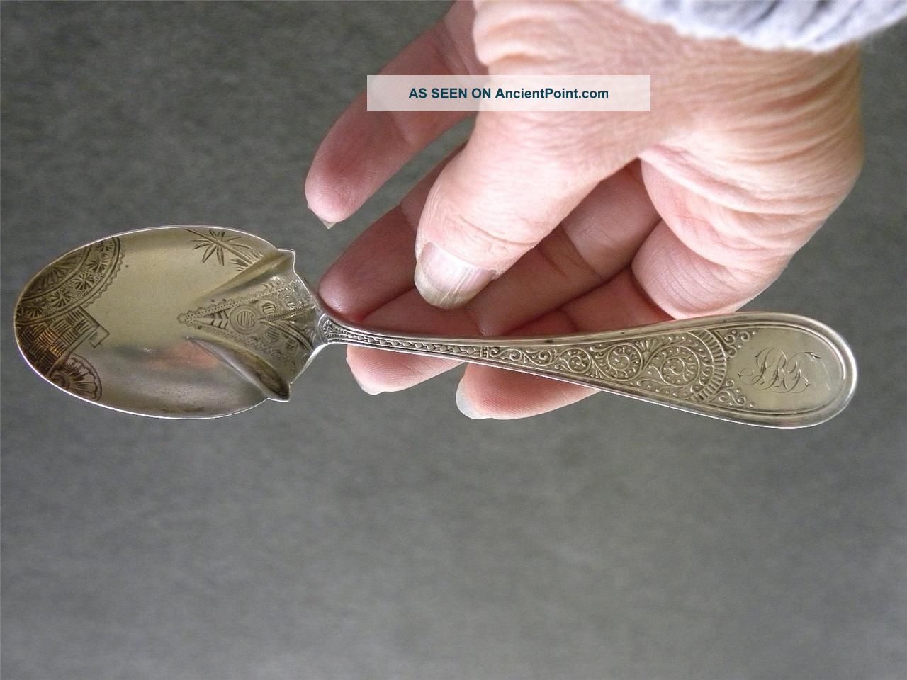 1881 Victorian Aesthetic Design Sterling Silver Spoon Sept 14,  81 Souvenir Spoons photo