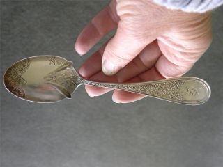 1881 Victorian Aesthetic Design Sterling Silver Spoon Sept 14,  81 photo
