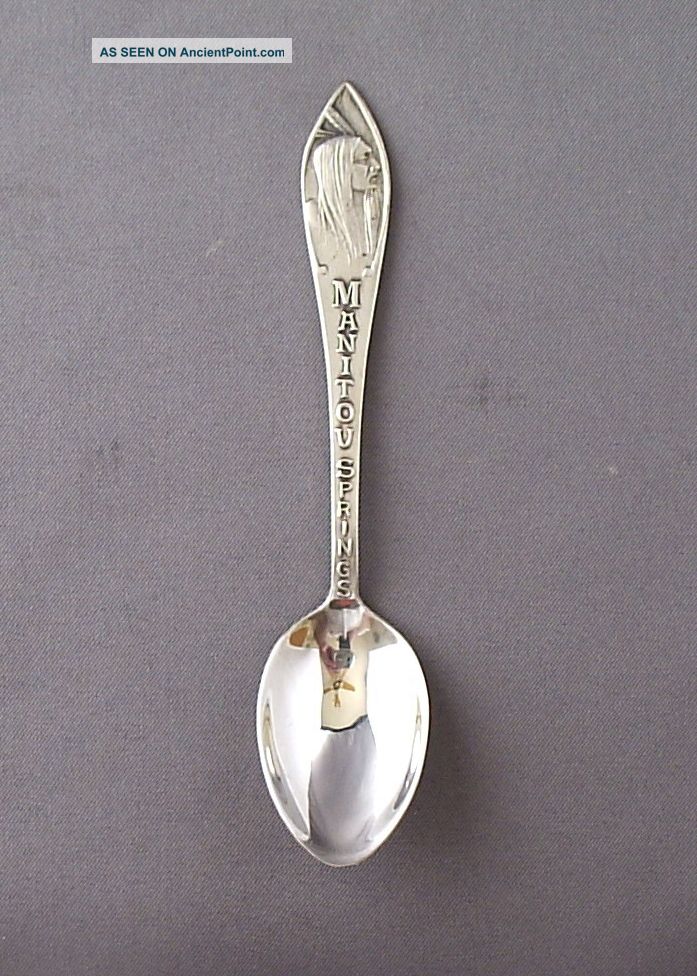 Manitou Springs Sterling Silver Souvenir Demitasse Spoon Souvenir Spoons photo