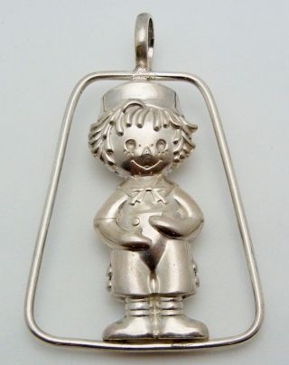 Macmillan Sterling Silver Raggedy Andy Baby Rattle 1980 photo
