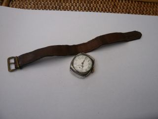 Vintage Sterling Silver Case Gents Watch Wristwatch Military Style Bernex Swiss photo
