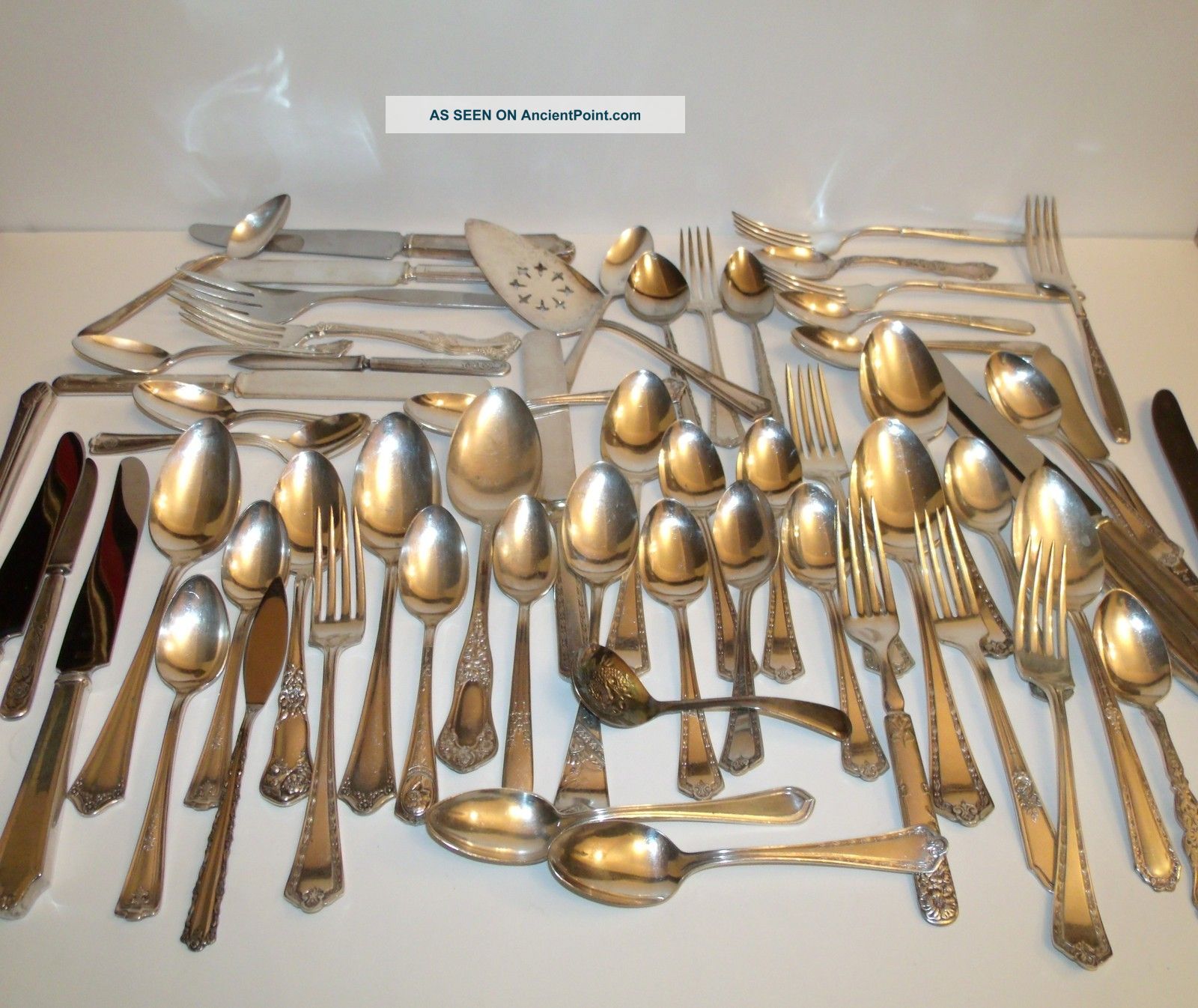 62 Pcs Various American Silver Plate Companies,  Various Pieces - Embassy Rogers Mixed Lots photo