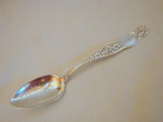Old Quincy,  Illinois Il Ornate Sterling Silver 6in Souvenir Spoon,  Excellent Cnd photo