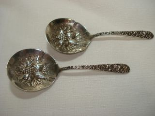 Pr.  S.  Kirk & Son Co.  Repousse ' Sterling Silver Bon - Bon Spoons photo