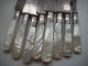 Antique Mother Of Pearl Handle Sterling Collar Bread Knives 1 Fork Knife Old Other photo 1