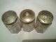 Solid Sterling Silver Topped English Salt & 2 Pepper Pots Picnic Set Cellars Salt & Pepper Shakers photo 2