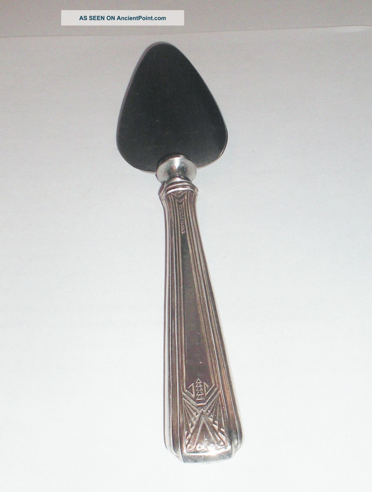 Sterling Handle Cheese Server Knife Embossed Pattern Sst Blade 7 