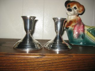 Vintage Pair Candlestick Holders Towle 512 Weighted & Reinforced 1 Pound + 1 Oz photo