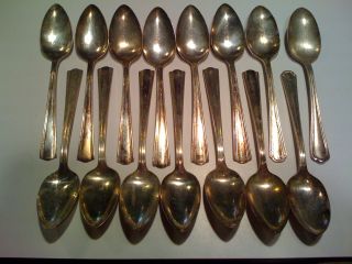 15 Silverplate Silver Spoons - Victor S.  Co A1+ Overlay Is photo