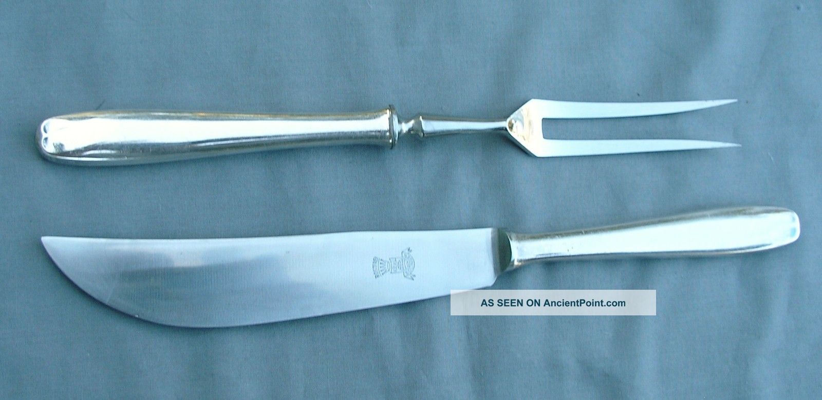 Rostfrei Ges Solingen Germany 800 Silver Carving Set Knife & Fork Ex Con No Mono Germany photo