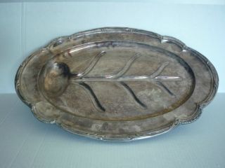 (1900) Gorham 20in Footed Silver Plated Serving Tray/platter photo