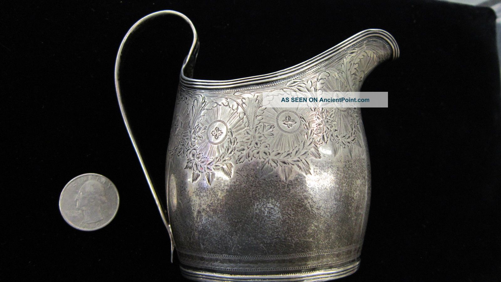 1800s British Sterling Silver Creamer Low/reserve No Paypal Creamers & Sugar Bowls photo