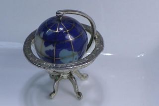 Enamel Solid Silver 800 Globe Miniature 15gm photo